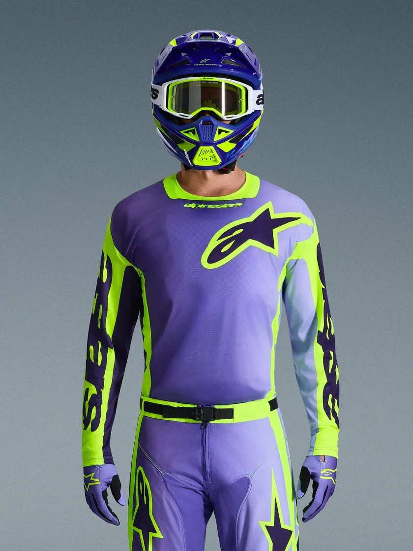 Camisa Alpinestars Supertech Scenz 26 Roxo/Amarelo Flúor
